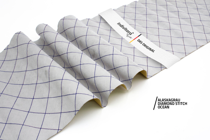 indivitara® Premium Stitch - selbstklebender Mikrofaserstoff Premium mit echten Nähten - Meterware - verschiedene Farben